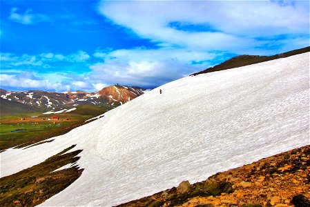 Iceland ~ Landmannalaugar Route ~ Ultramarathon is held on the route each July ~ Hiking from Camp photo