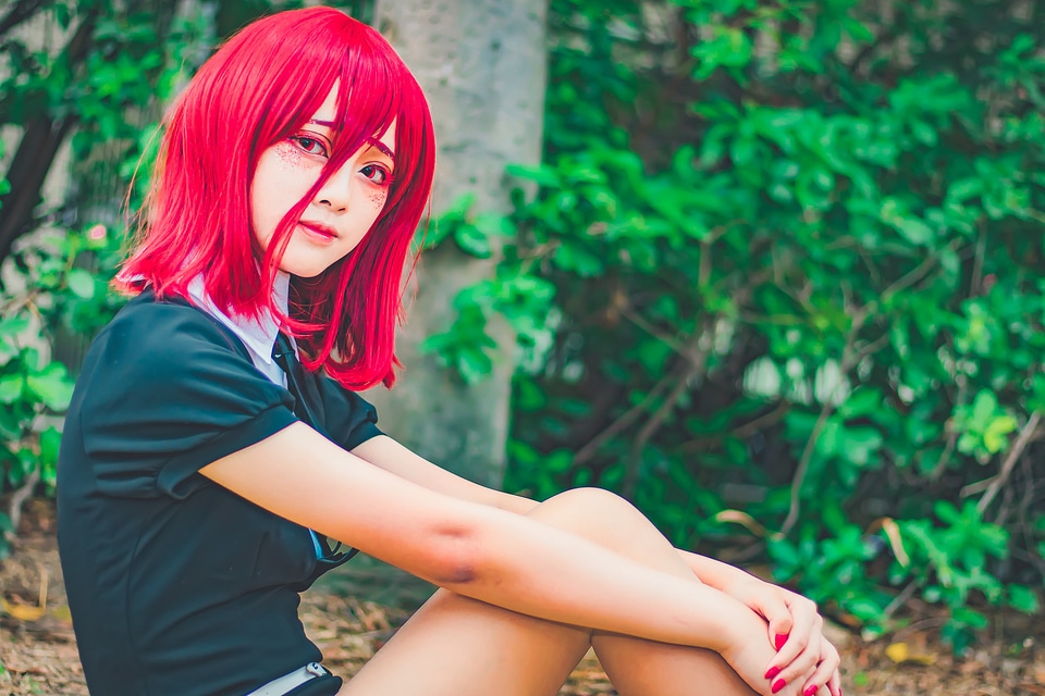 Cute Asian cosplayers dress up as Japanese Manga characters