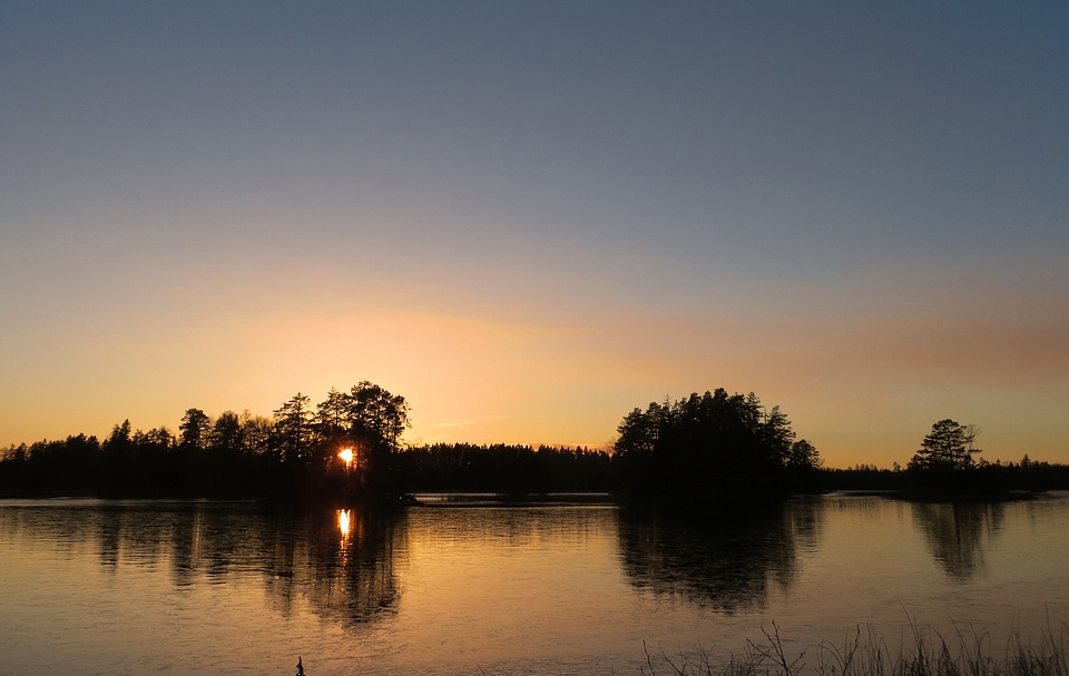 Sunset lake landscape