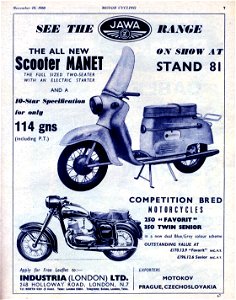 JAWA Scooter & Motorcycle advertising 1960 photo