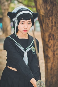 cosplayers dress up as Japanese Manga characters photo