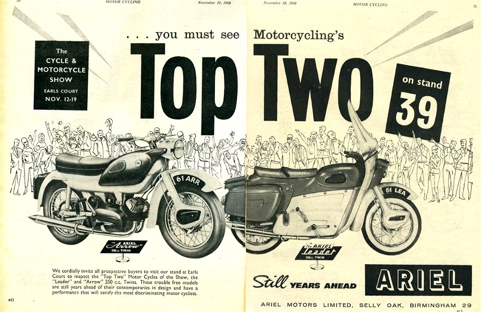 ARIEL Motorcycles 1960