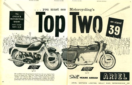 ARIEL Motorcycles 1960 photo