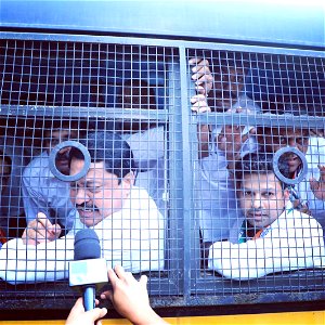 Demonstration with Nana Patole outside Mantralaya after Rahul Gandhi was called by Enforcement Directorate