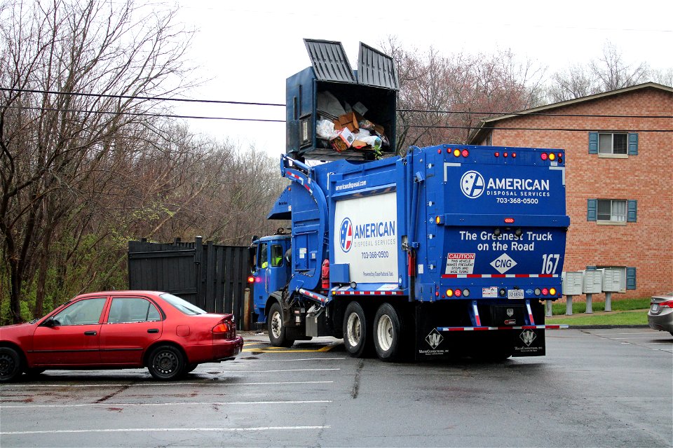 Truck 167 collecting trash
