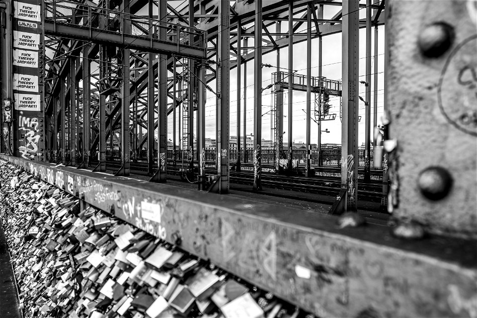 Padlock all over the bridge