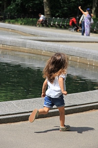 Kid run little girl