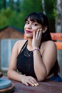 Model portrait. beautiful hispanic woman photo