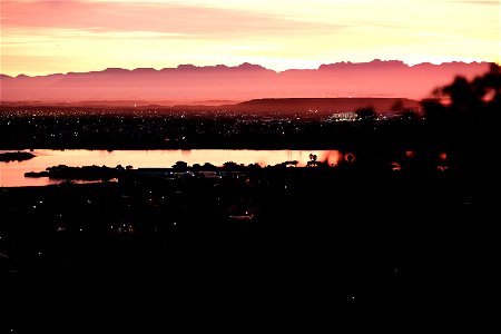 Sunrise over Marina da Gama / Vrygrond, Cape Town photo