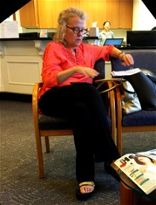 annoyingly loud person having long phone call at doctor's office