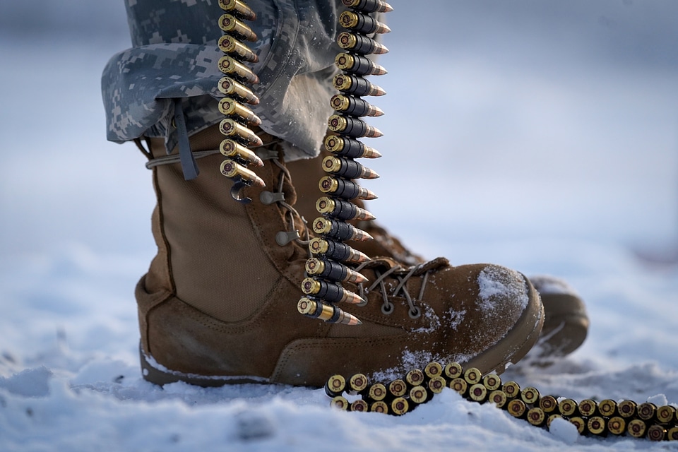 a lot of machine gun bullets