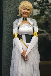 Portrait of a young girl in a costume photo
