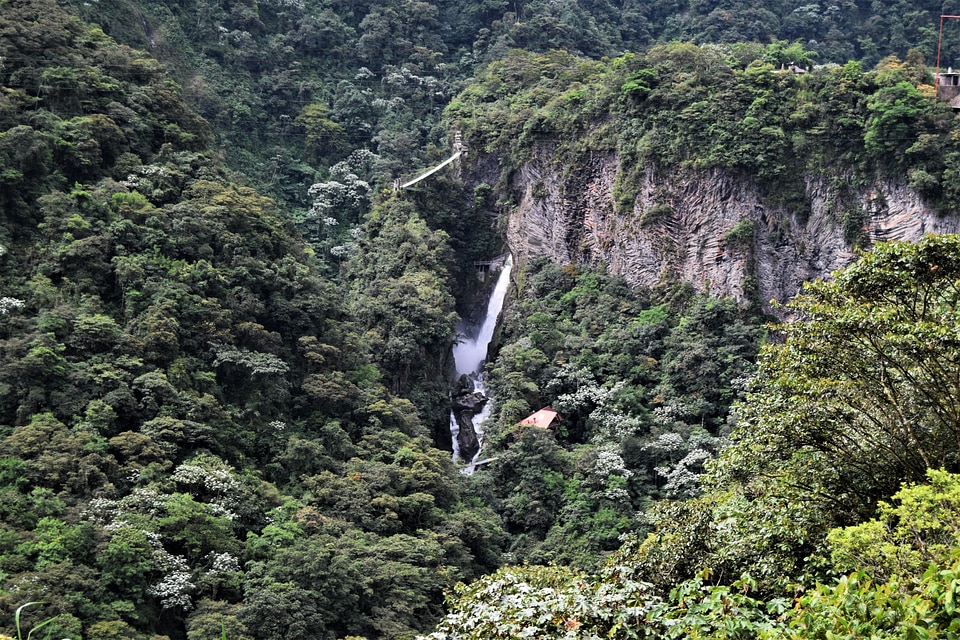 Mountain with waterfall