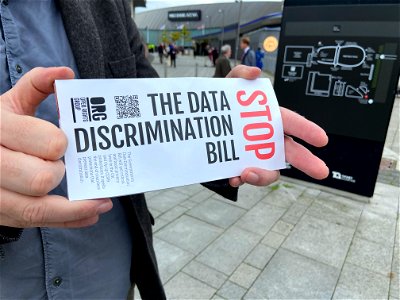 Stop the Data Discrimination Bill Leaflet photo