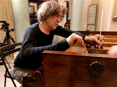Paul McNulty working on Last Chopin's piano photo