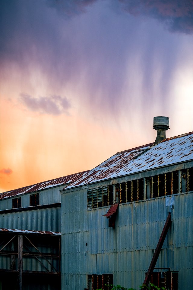 Sunset over brickworks