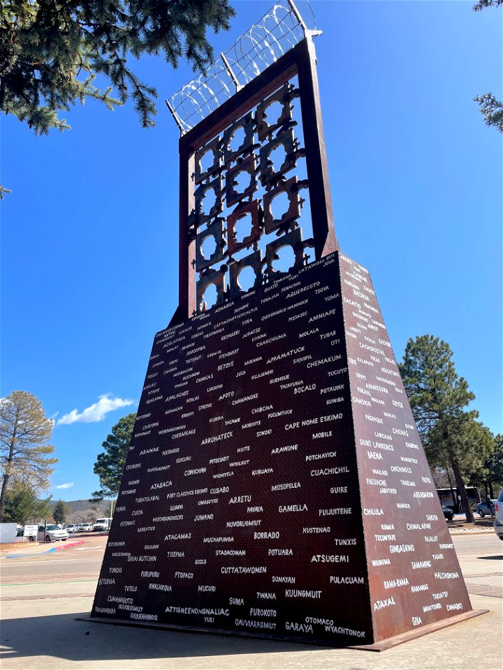 "Gate/Negate" (2000) by artist Bob Haozous