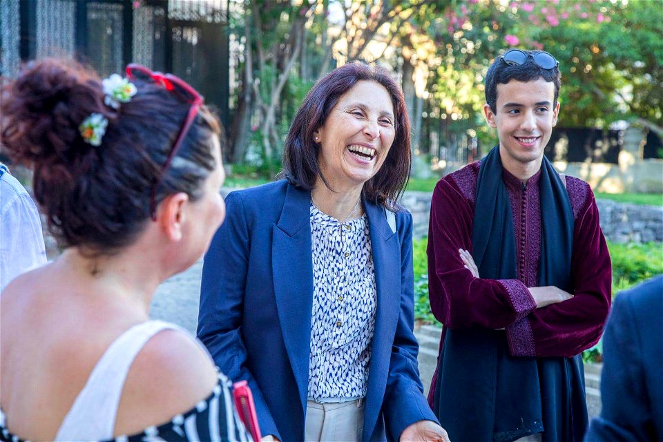 Myriem Bennani, Souleiman Berrada à la fête du 14 juillet 2021 au consulat général de France à Tanger