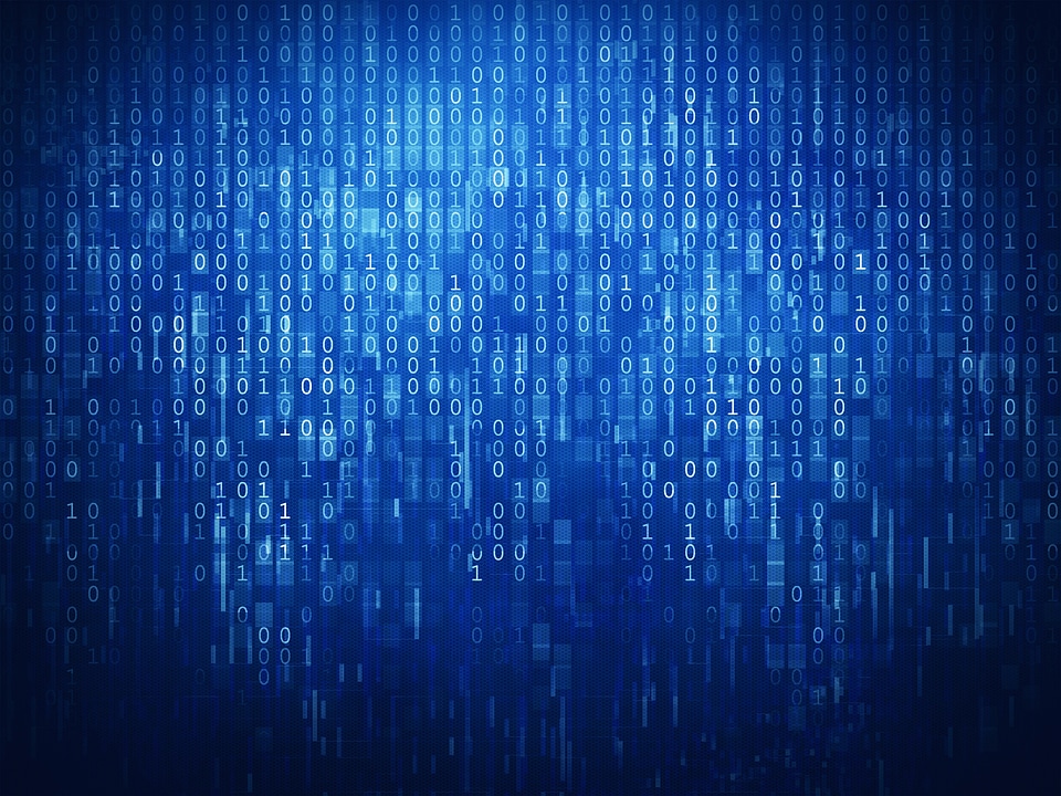 Blue code background
