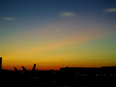 Sunset in the airport photo