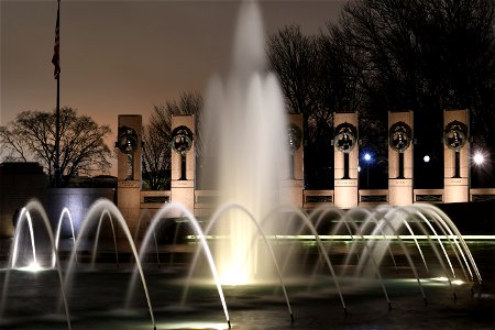 WWII memorial night photo