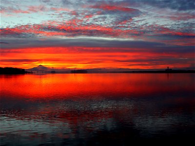 Sunrise at Columbia River in WA photo