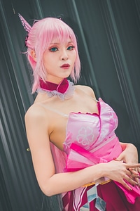Cute Asian cosplayers dress up as Japanese Manga characters