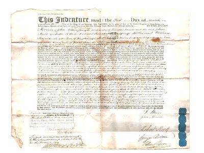 Joseph Moore 1844 Indenture - Inner Side