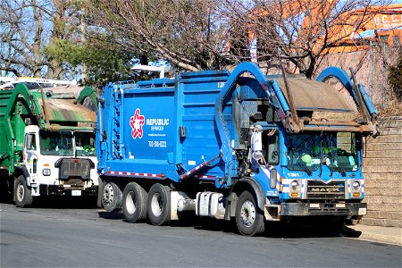 Republic Services Mack and Waste Management Peterbilt photo