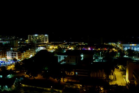 Long exposure shot of kota kinabalu city at night photo