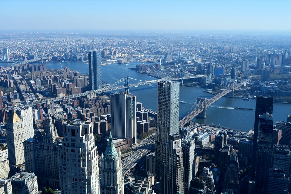 Brooklyn Bridge seen from One World Trade Center