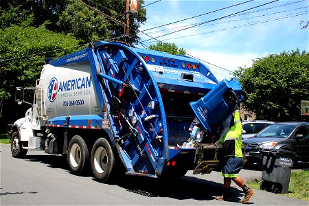 American Disposal truck 549 doing recycling photo