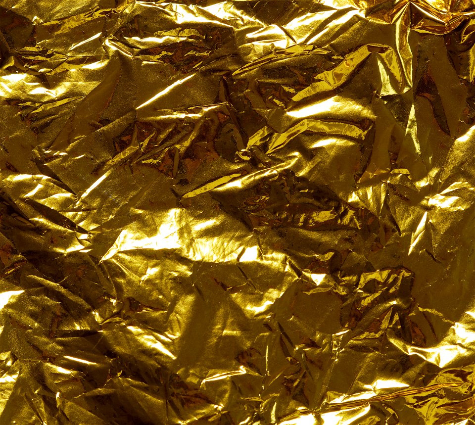 crumpled gold foil