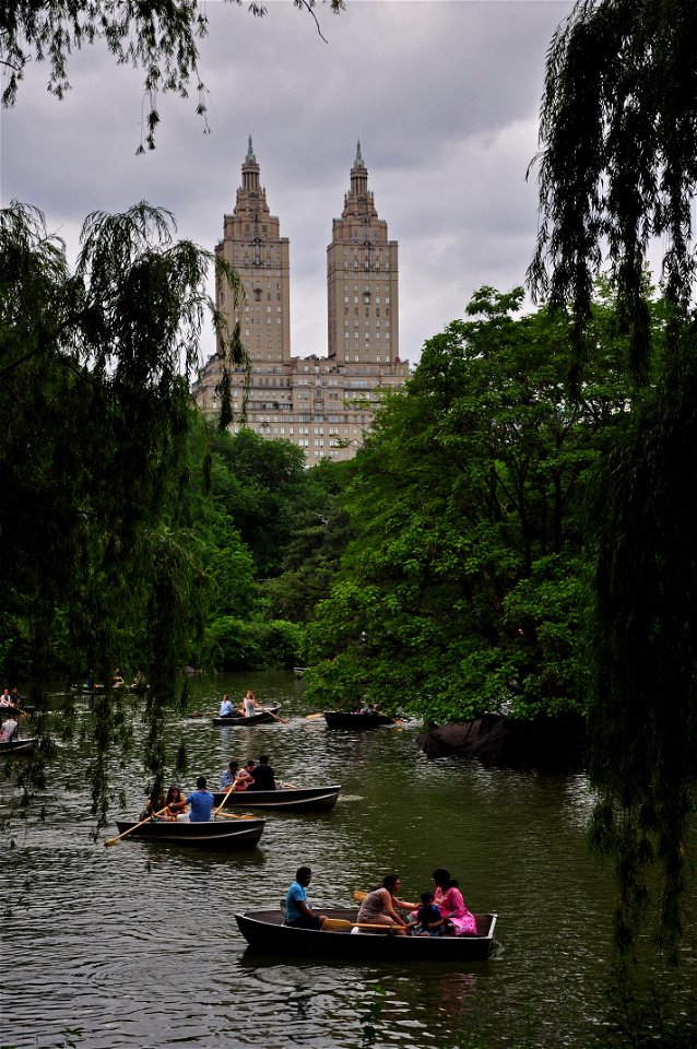 San Remo building and boaters in Central Park photo