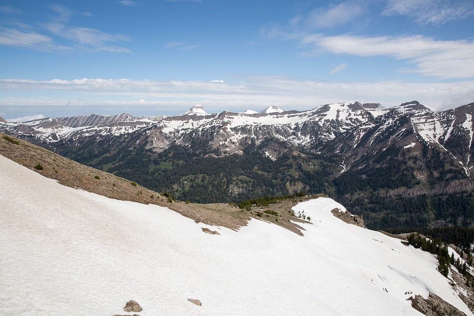Granite Canyon with snow in Grand Teton National Park