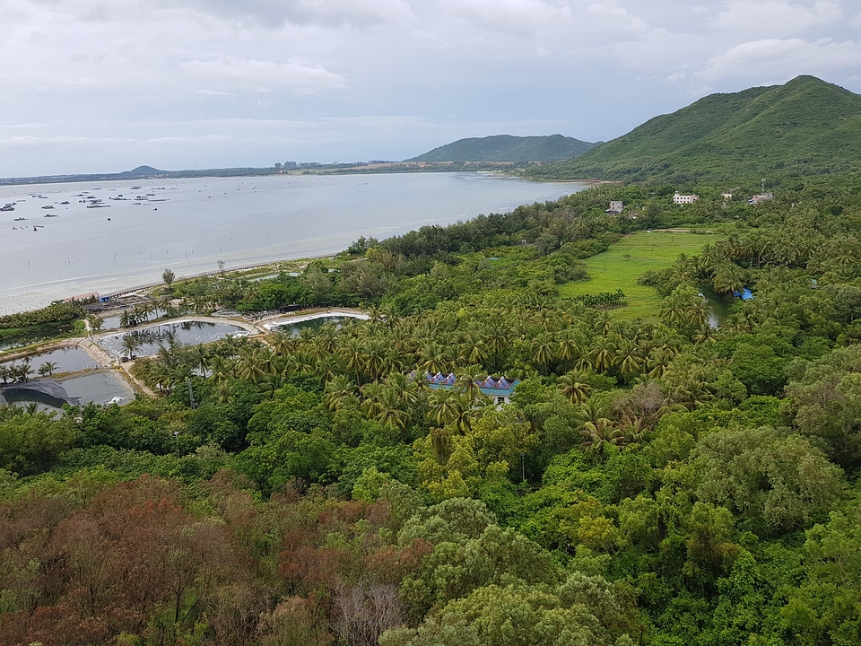 View of a tropical beach in Hainan island