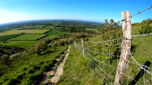 The Path Down - Ditchling Beacon, the South Downs. photo