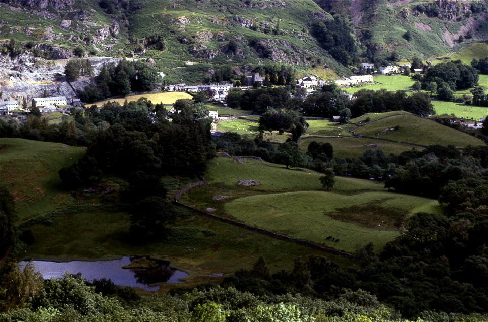 cumb - chapel stile village summer 1990 hi-res photo