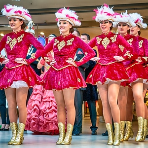 Cheerleader and dancer performing on stage