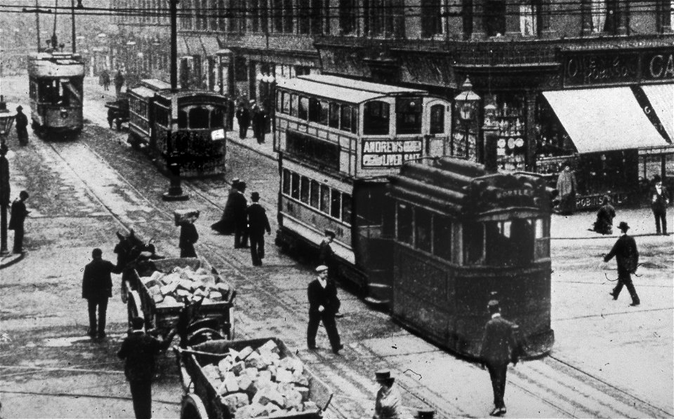 steam tram in leeds hi-res photo