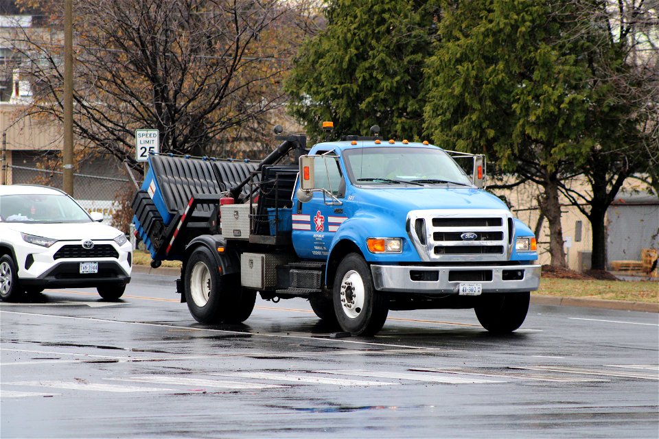 Republic Services Ford F750 Dumpster Delivery Truck