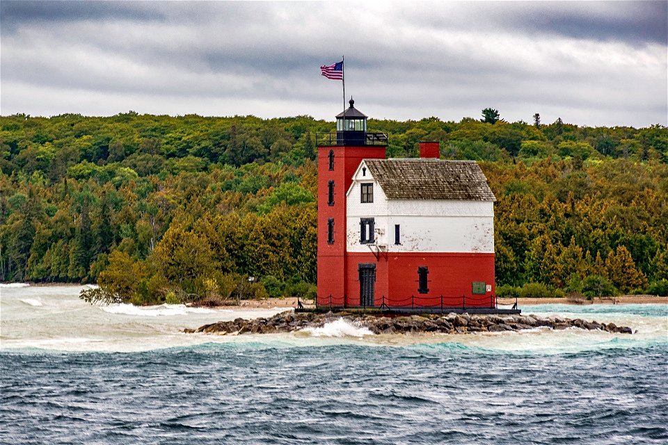 Round Island Light on the Straits of Mackinac