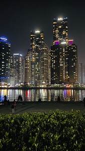 Nightscape Haeundae Beach in Busan South Korea photo