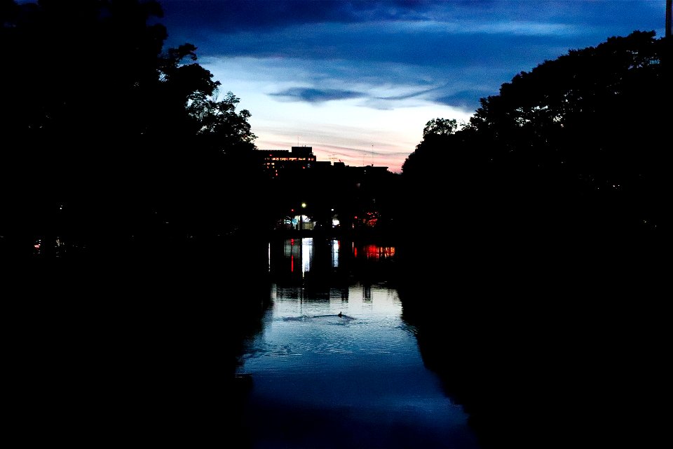 Dull sky and river