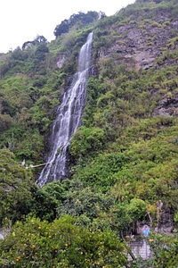 Mountain with waterfall photo