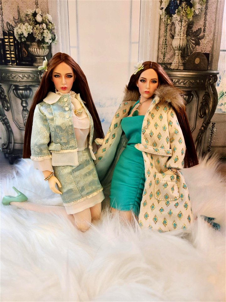 Twins In Teal And Turquoise