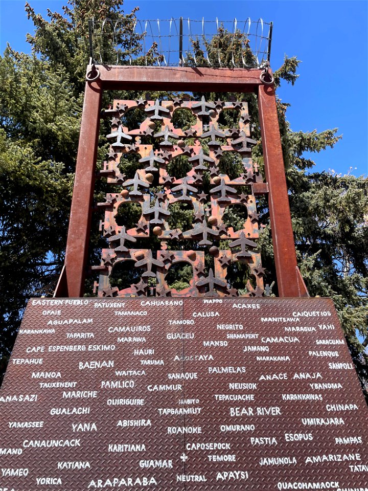 "Gate/Negate" (2000) by artist Bob Haozous