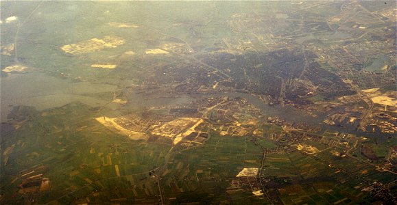 holland - Amsterdam, seen from the north from air 1960s hi-res photo