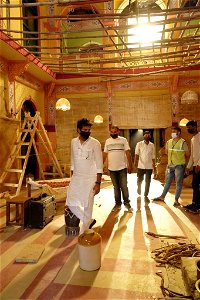 Inspection of sets at Film City during COVID 19