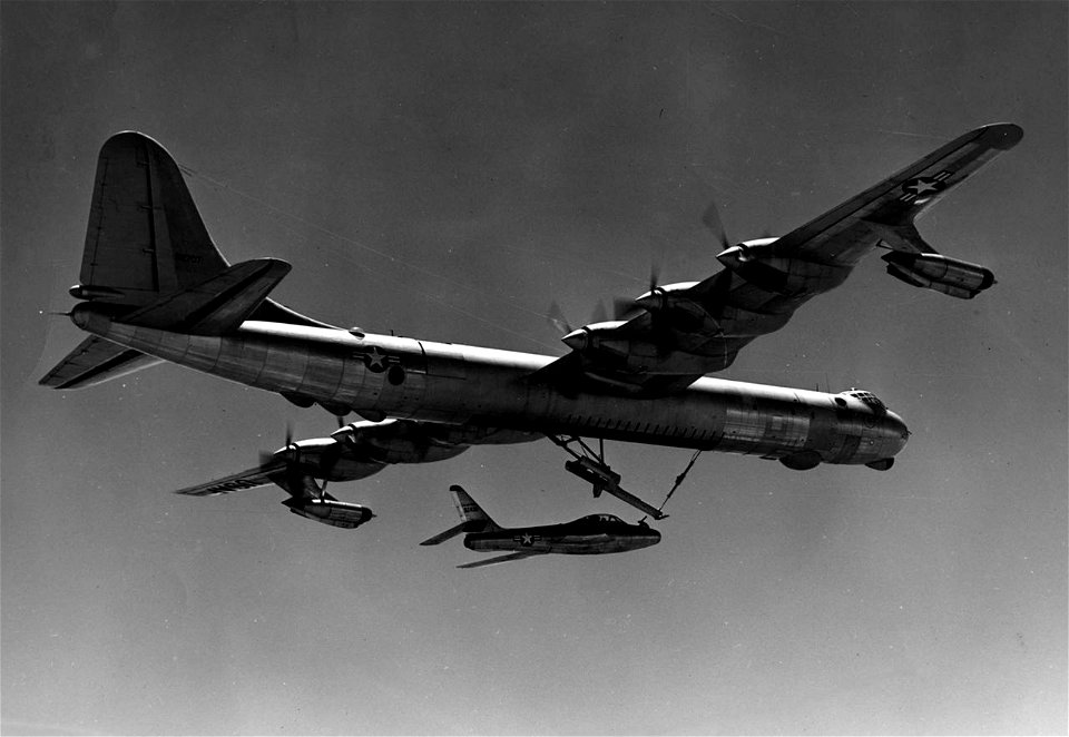B-36_F-84F_FICON_launch
